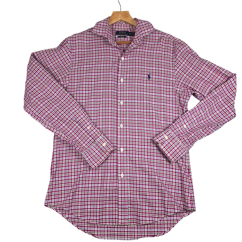 Polo Ralph Lauren Slim Fit Pink Green Button Down Shirt